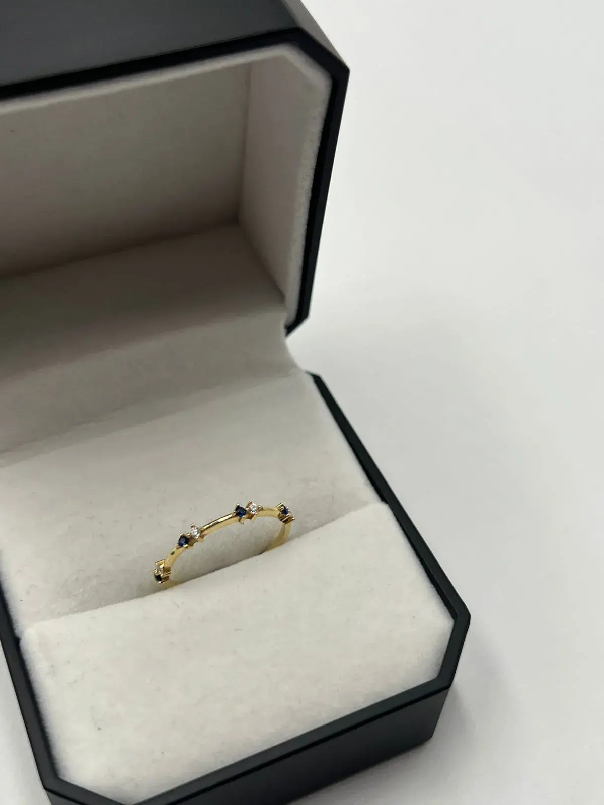 Anillos Dama Circón Blanco Y Azul