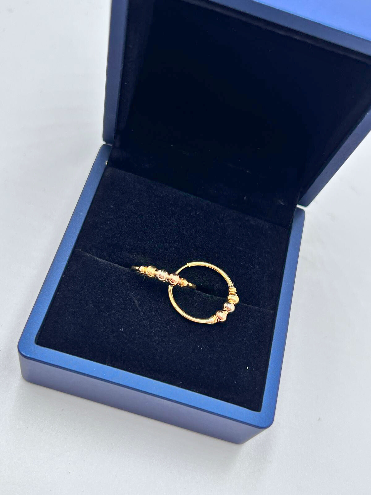 Candongas balines 3mm tres oros 1.7cm 1.5 gr