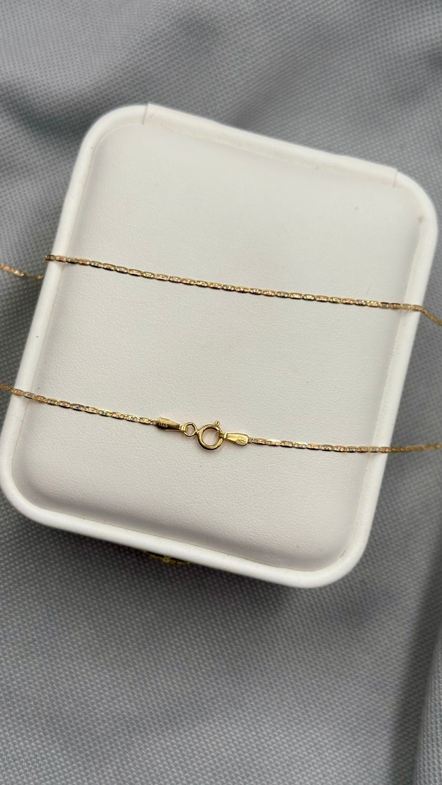 Cadena Espejo Diamantada Tres Oros