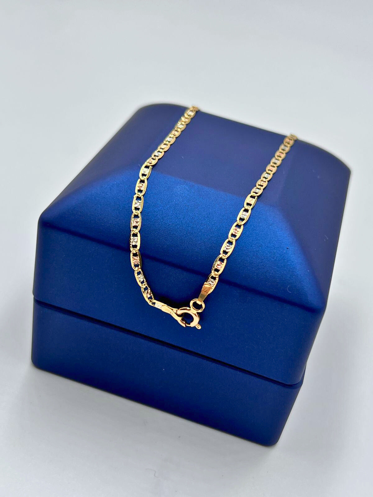 Cadena Espejo Diamantada Tres Oros