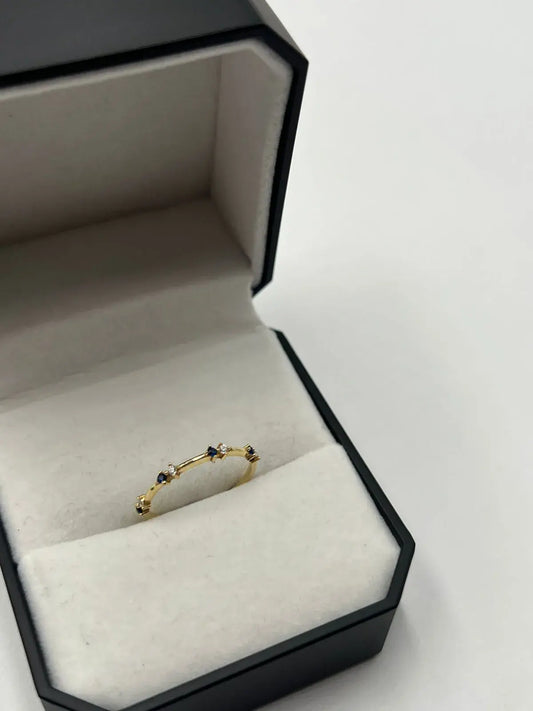 Anillos Dama Circón Blanco Y Azul