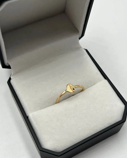 Anillo Dama Grano De Café Circón verde