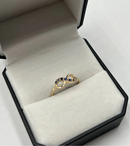 Anillo Dama Infinito Circones Azules