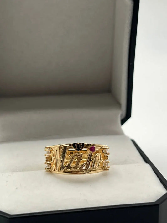Anillos 15 Fabricación Nombre Personalizado Talla 6