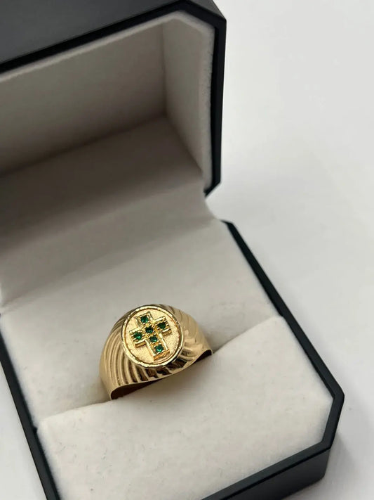 Anillos Hombre Cruz Circones Verdes