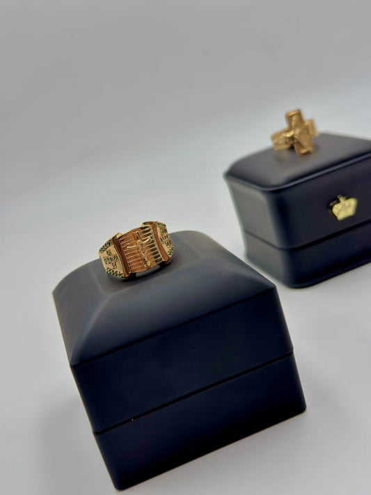 Anillos Hombre Cruz Circones Verdes