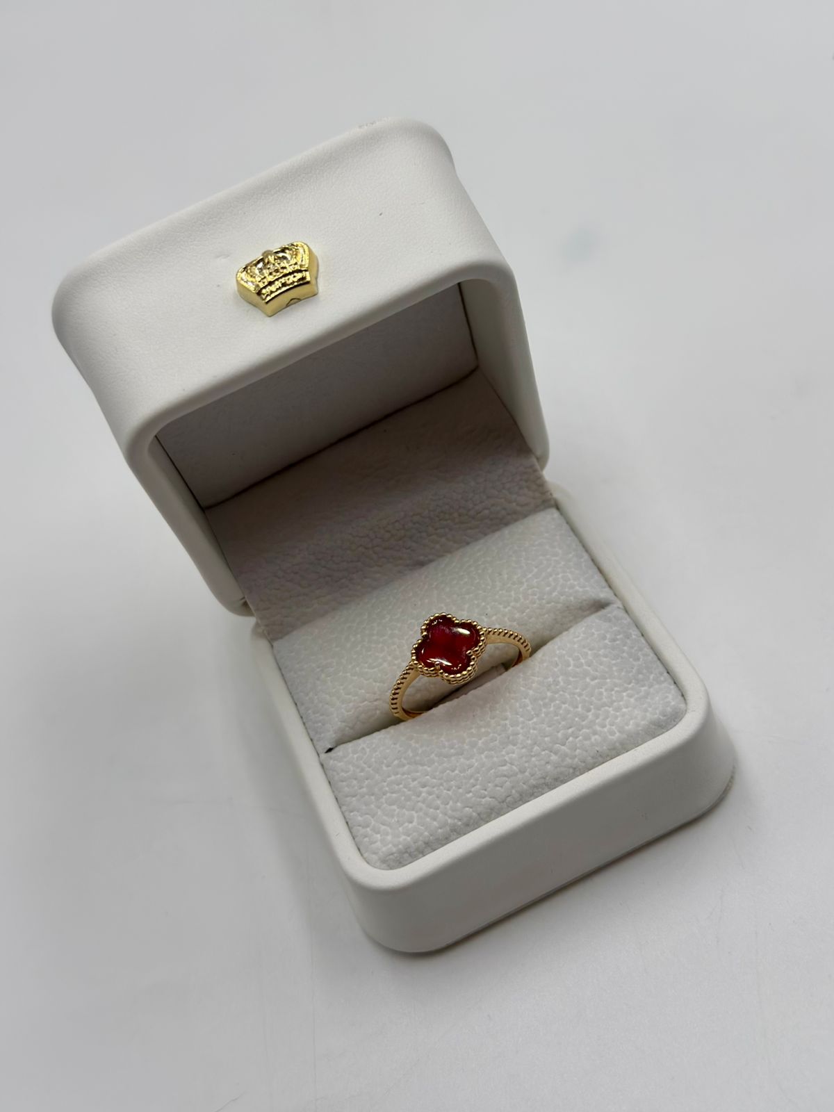 Anillos Dama Trébol Rojo