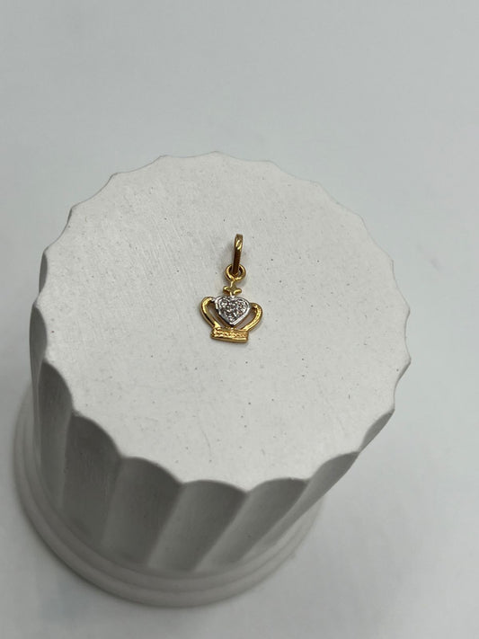 Dije Corona Oro Amarillo y Oro Blanco