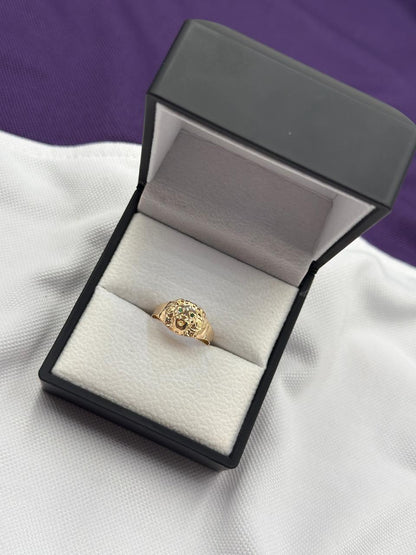 Anillo Leon Ojos Circones Verdes