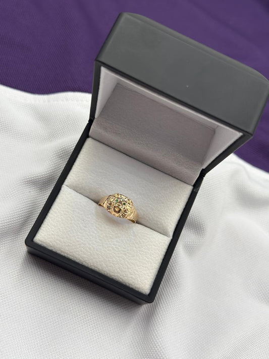 Anillo Leon Ojos Circones Verdes