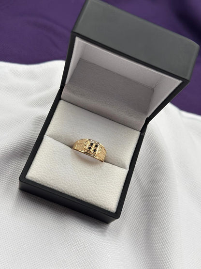 Anillo Circones Negros Cristos A Los Lados