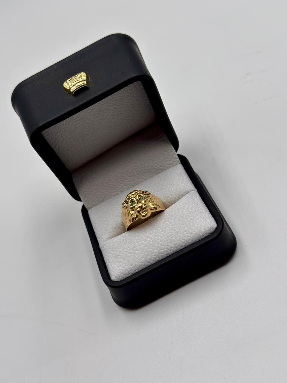 Anillo Leon Ojos Circones Verdes