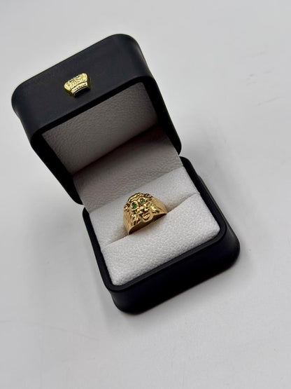 Anillo Leon Ojos Circones Verdes