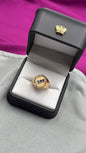 Anillo Tipo Sello Ovalado Circones Azules