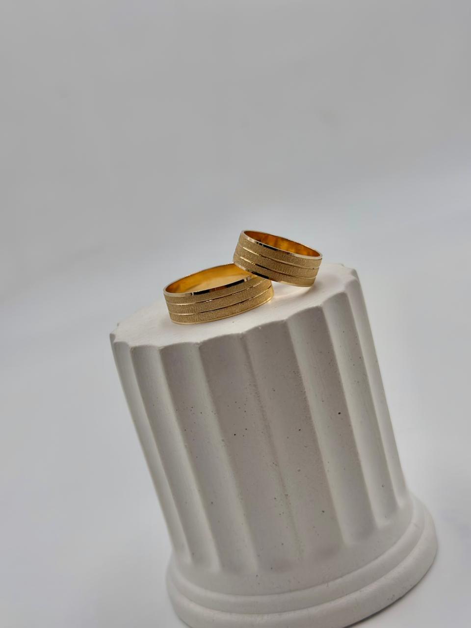Argolla De Matrimonio Lineas Mate Brillante