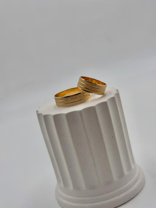 Argolla De Matrimonio Lineas Mate Brillante
