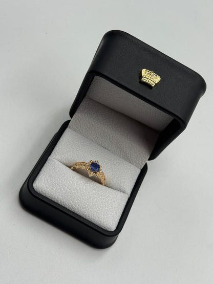 Anillo Solitario Zafiro Natural
