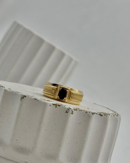Anillo Tipo Sello Piedra Onix