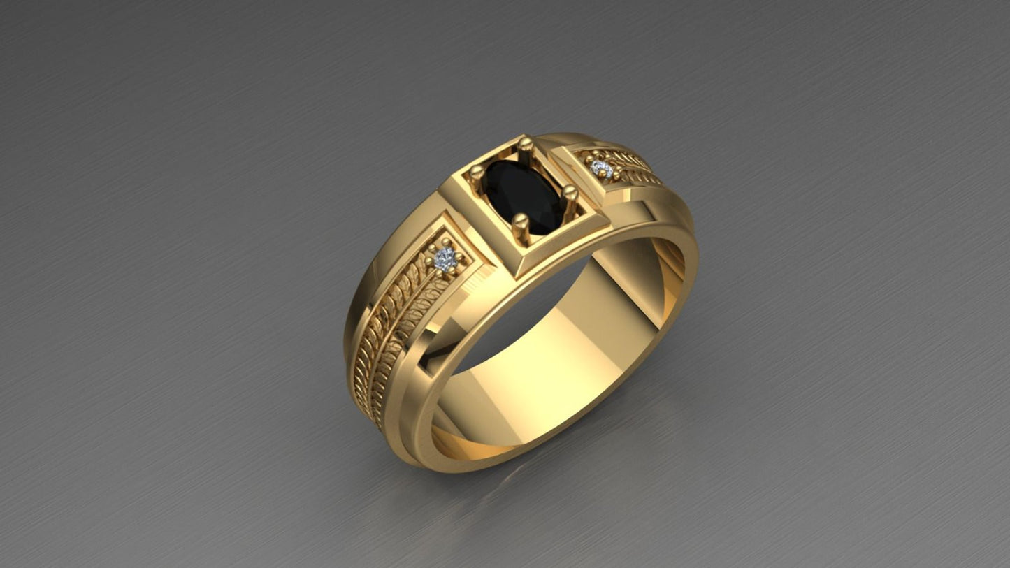 Anillo Tipo Sello Piedra Onix