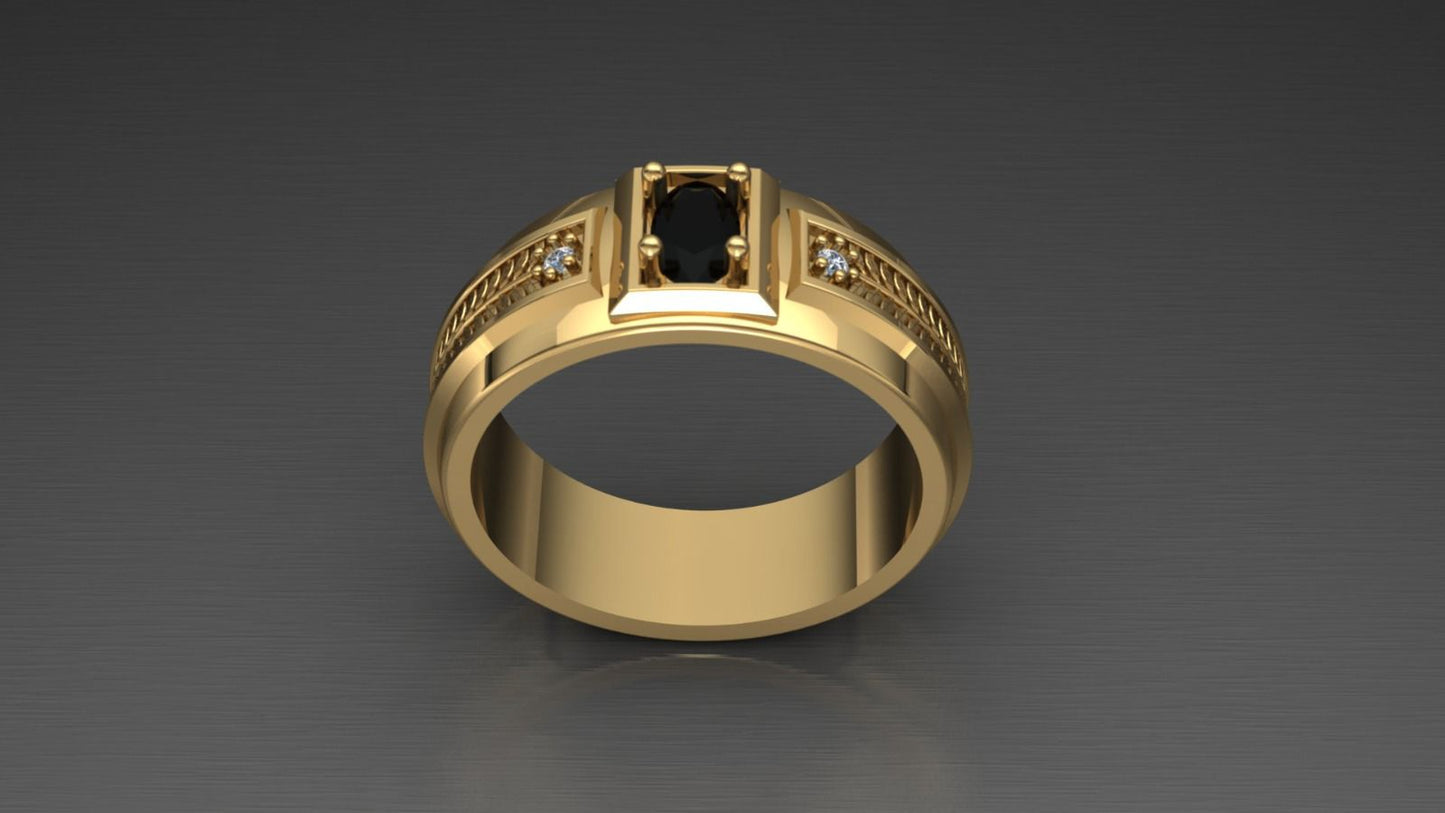 Anillo Tipo Sello Piedra Onix