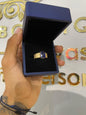Anillo Tipo Sello Circón Azul