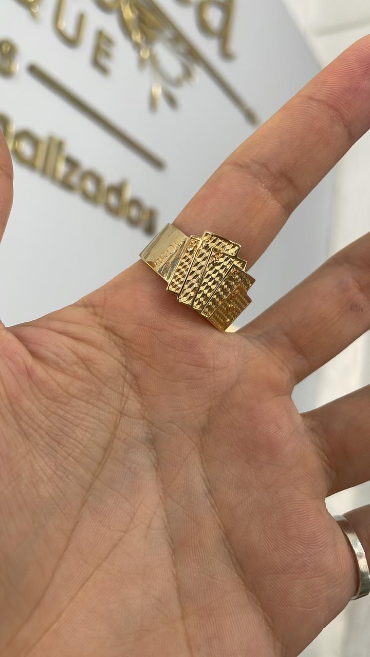 Anillo Cartas Oro Amarillo