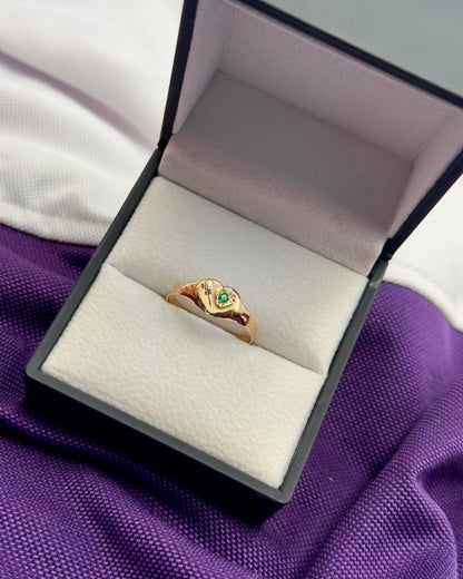 Anillo Corazon Circon Verde