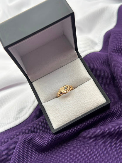 Anillo Corazon Circon Blanco