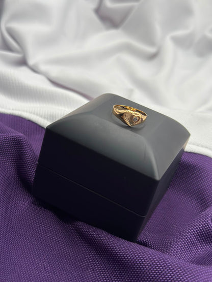 Anillo Corazon Circon Blanco