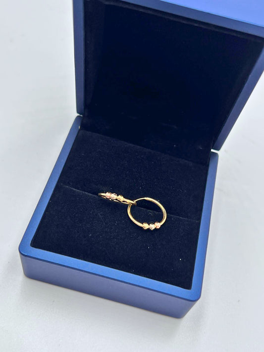 candonga Imperdible Balines 2mm tres oros 1.4 cm 0.88 gr