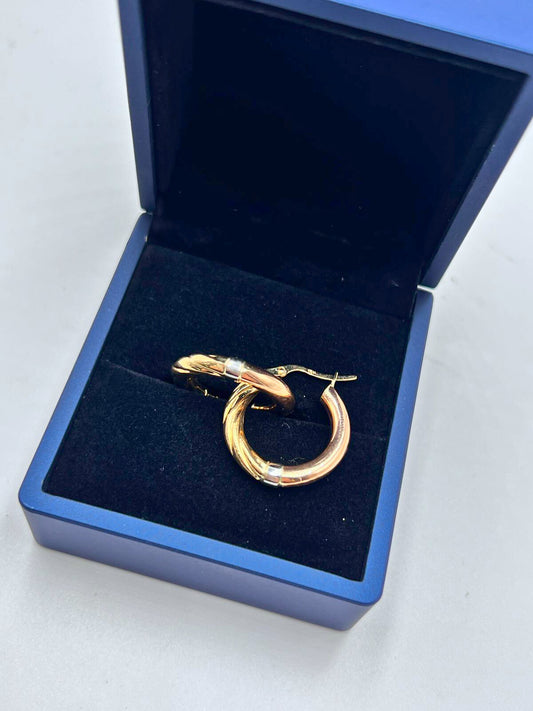 Candongas Tipo Italiana Tres Oros 2.5 Cm 3.18 Gr.